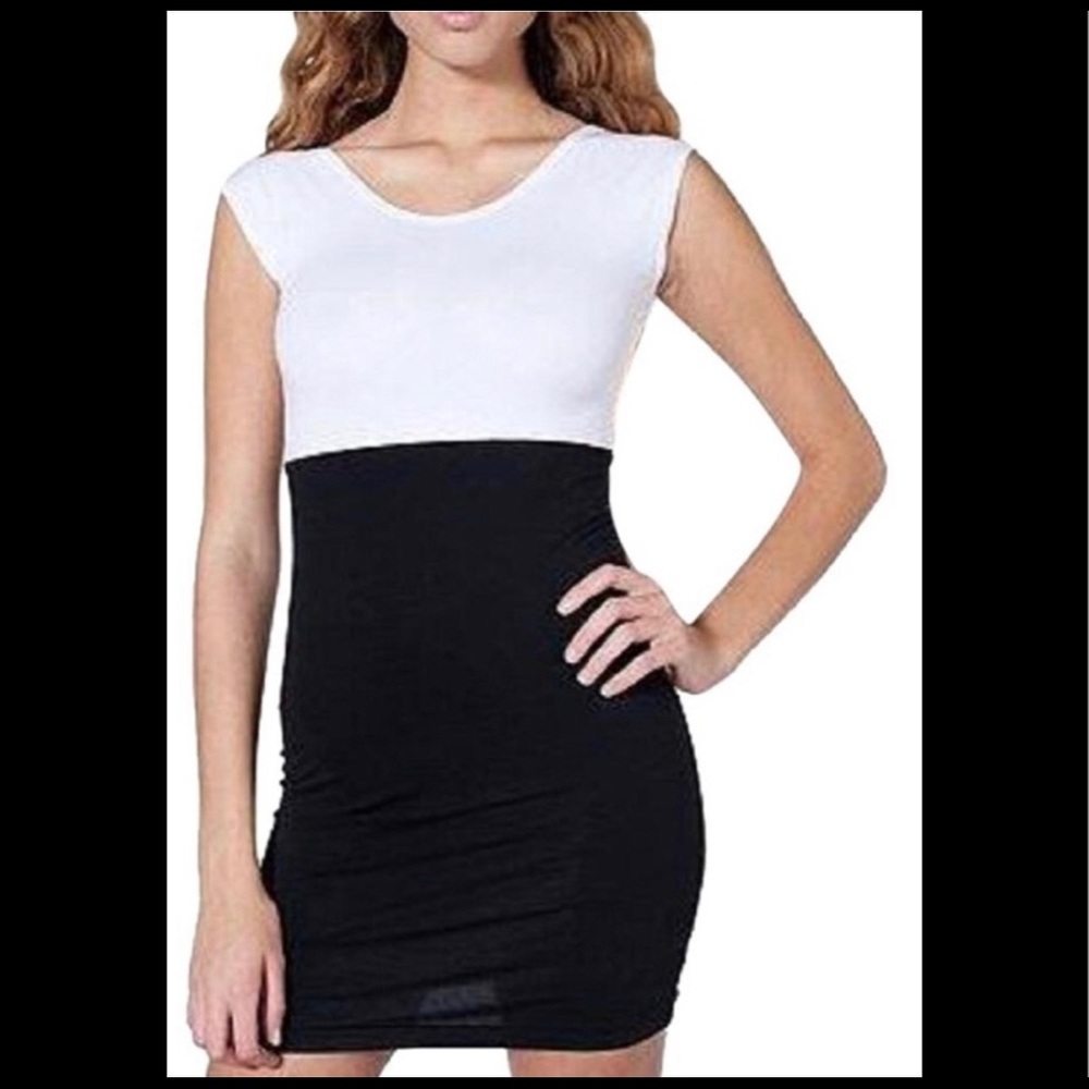 American Apparel two-tone color block bodycon dress